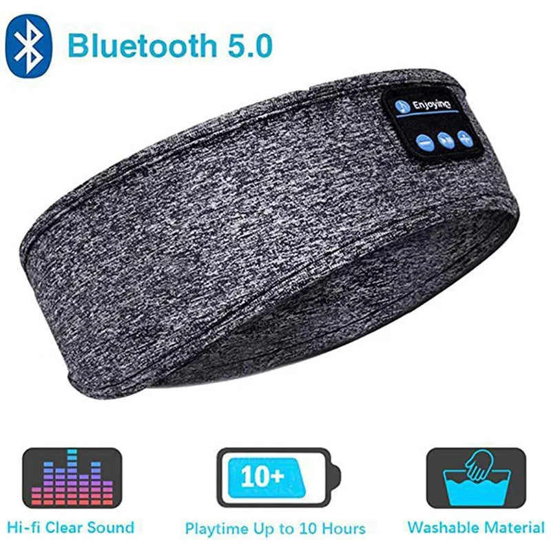 Wireless Bluetooth Sports Headband Earphones with Integrated Music and Sleep Mask Functionality