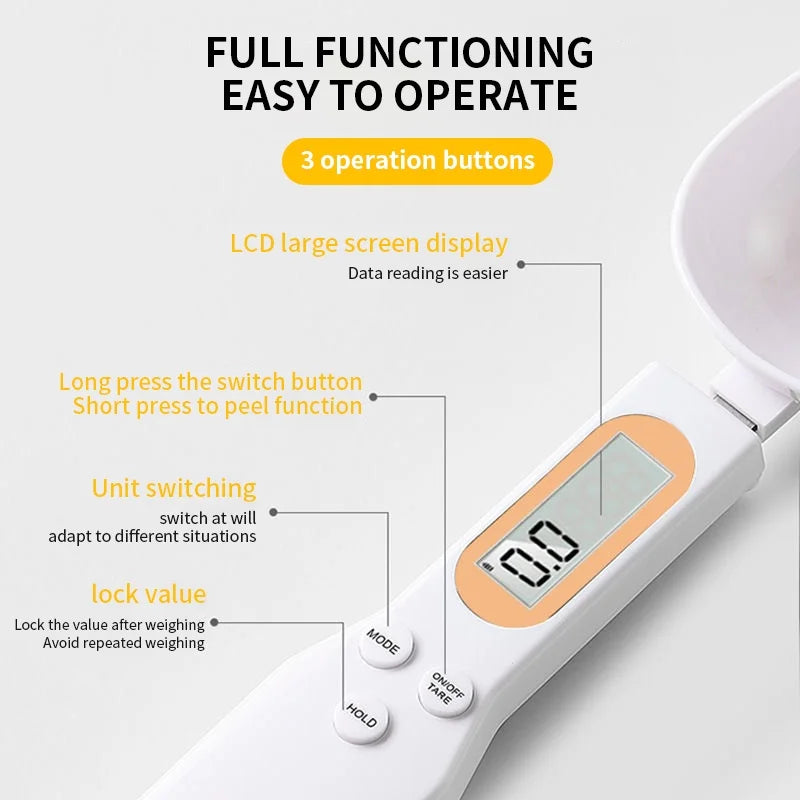 Mini Digital Spoon Scale – Precision LCD Measuring Tool for Baking, Coffee, & Kitchen Use (0.1g–500g)