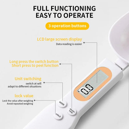 Mini Digital Spoon Scale – Precision LCD Measuring Tool for Baking, Coffee, & Kitchen Use (0.1g–500g)