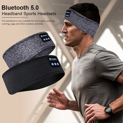 Wireless Bluetooth Sports Headband Earphones with Integrated Music and Sleep Mask Functionality