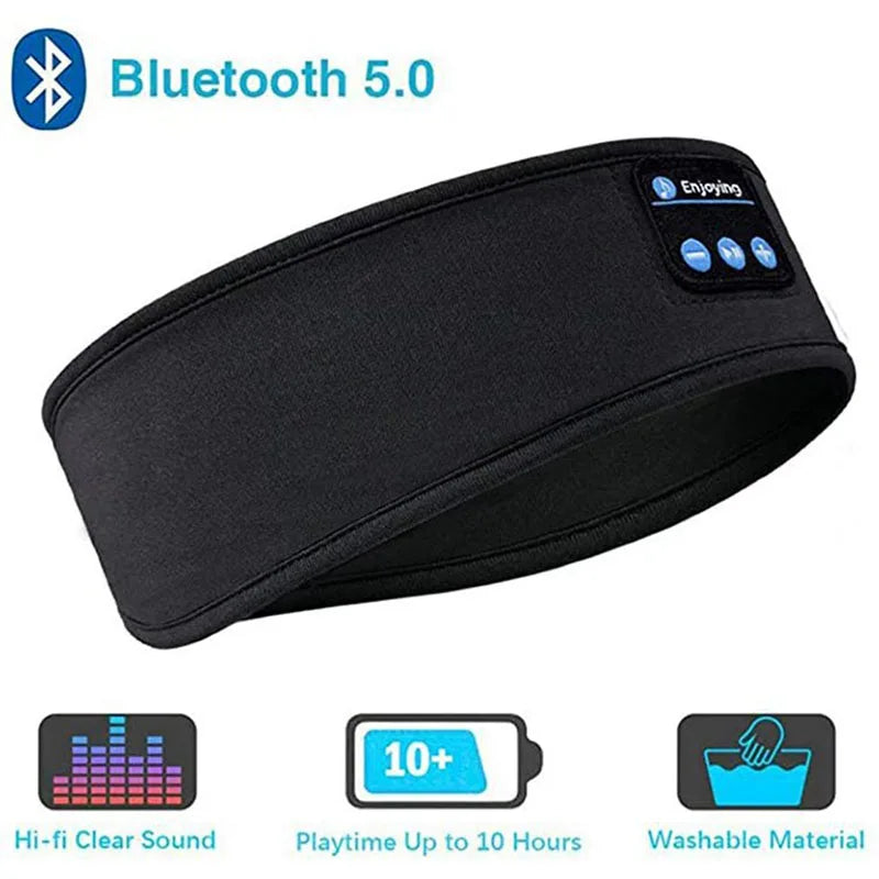 Wireless Bluetooth Sports Headband Earphones with Integrated Music and Sleep Mask Functionality
